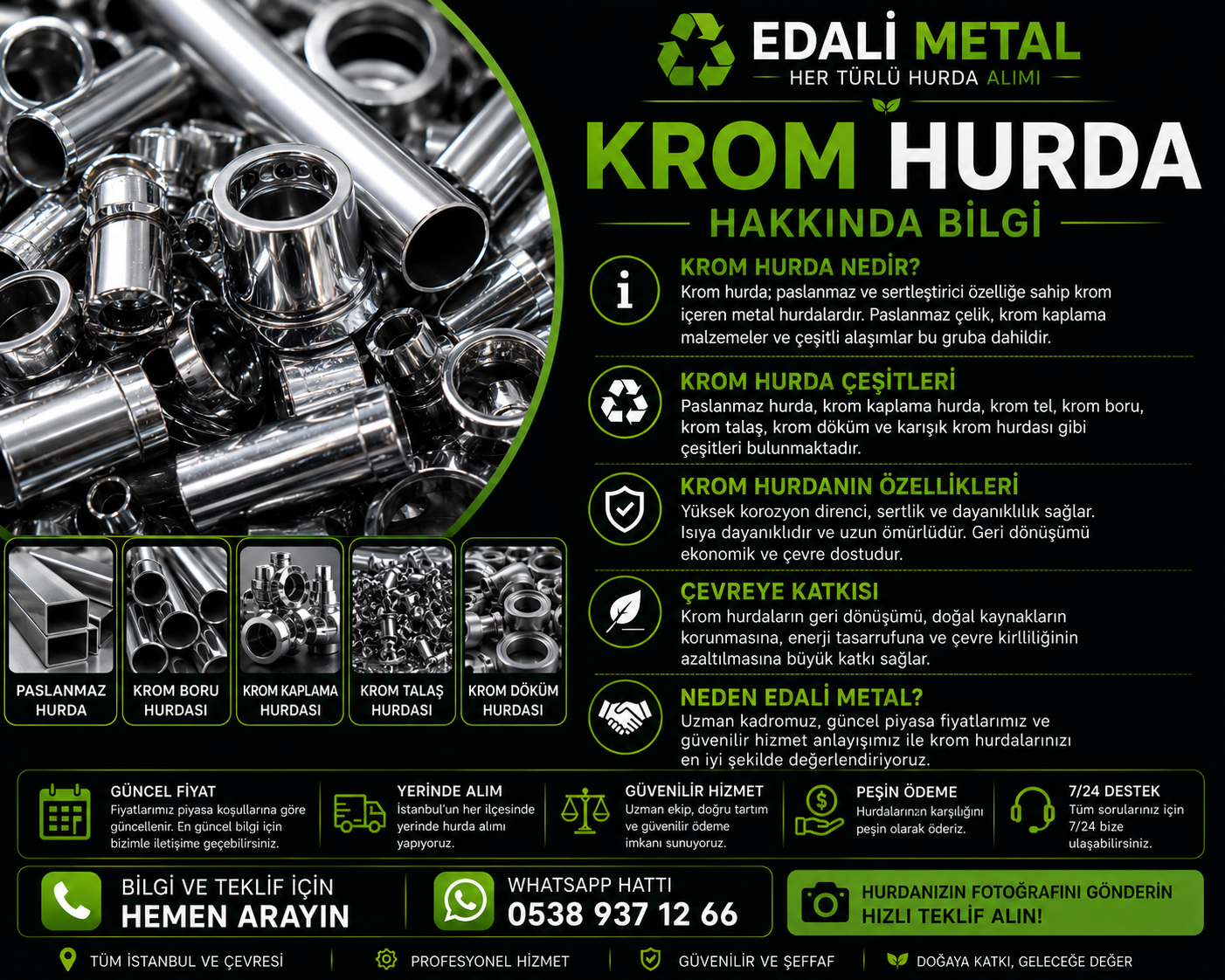 Fatih krom paslanmaz hurda alımı